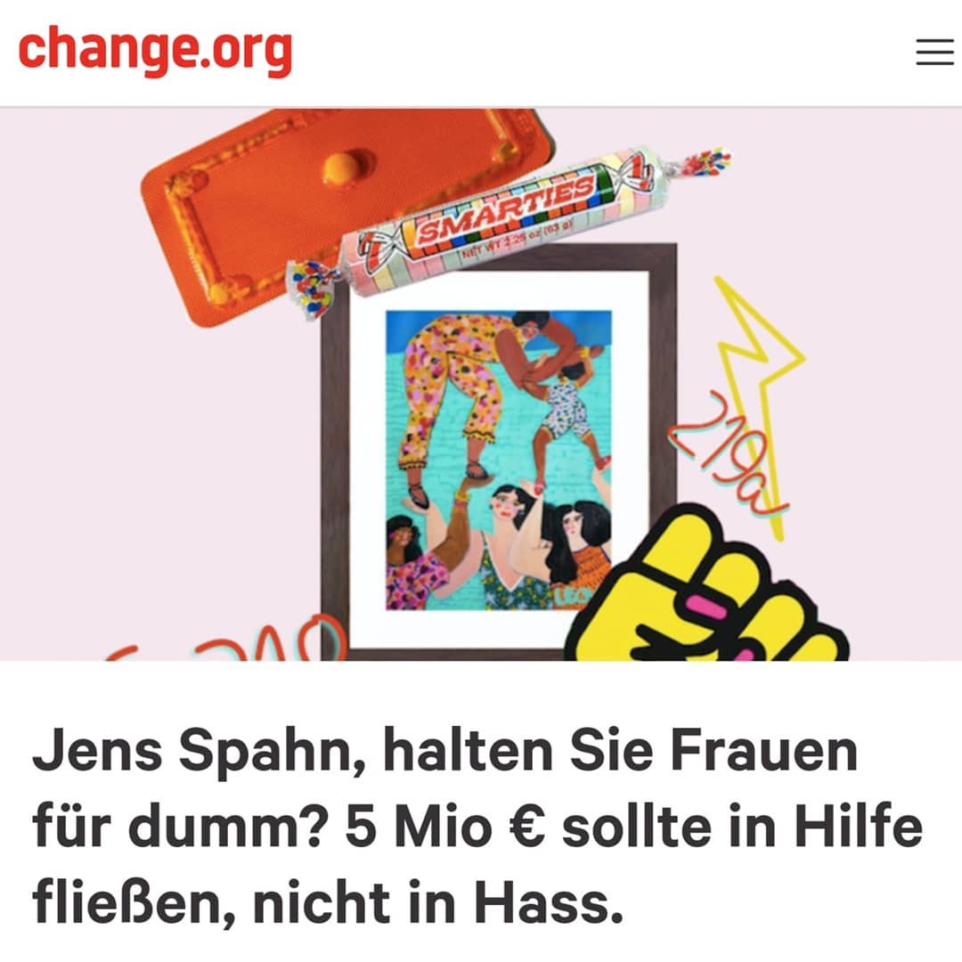 PETITION (nicht wundern - habe den Titel geändert!)  @jensspahn @changedotorg - Link in Bio // Ja, was wäre das für eine Welt, in der nur noch Kinder geboren würden, die gewollt sind? Eine, in der nur jene Frauen Kinder bekommen würden, die Mütter sein möchten? Eine, in der Frauen ganz allein über ihre Körper und Leben bestimmen dürften? Völliger Wahnsinn, echt. Ist doch erst 2019 🤷🏻‍♀️ #wasfürnspahn #prochoice