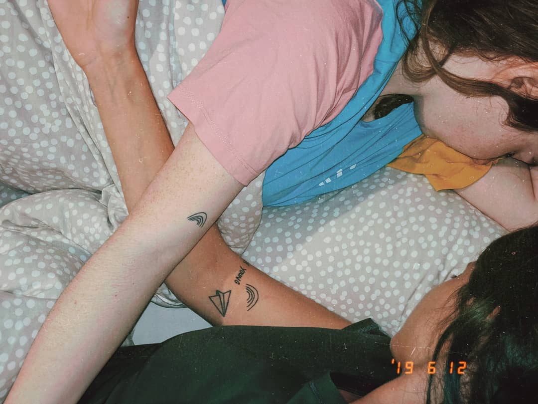 18 years ago you introduced me to the universe of Riot Grrrl and showed me all of your #bikinikill #L7 #SleaterKinney #Hole and #Bratmobile tapes. It was the first time I heard about feminism and zines and women who talk and sing and scream about issues like rape, homophobia, abuse, racism and the patriarchy, but also about the magic of female empowerment. You made me play the guitar in a punk band by your side, you told me to start writing and teached me how to not give a shit. Today we're still here, high on @bikinikillrecords in London. Thank you @bertibom  Forever ️